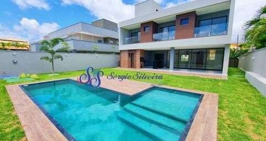 Mansão no Alphaville Fortaleza com 5 suítes, piscina, fino acabamento