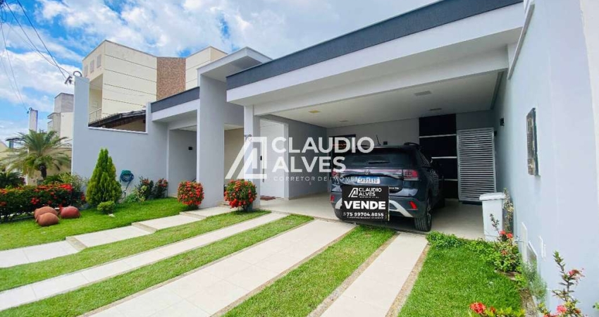 CASA COM 3 QUARTOS SENDO 1 SUÍTE COM CLOSET E ÁREA GOURMET EM CONDOMÍNIO