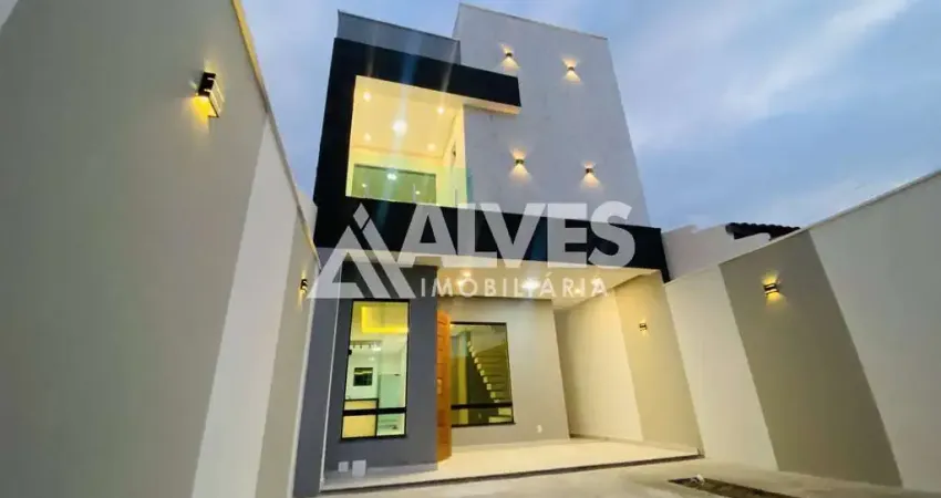 Casa com 4 quartos, suíte com closet e varanda  e área gourmet completa