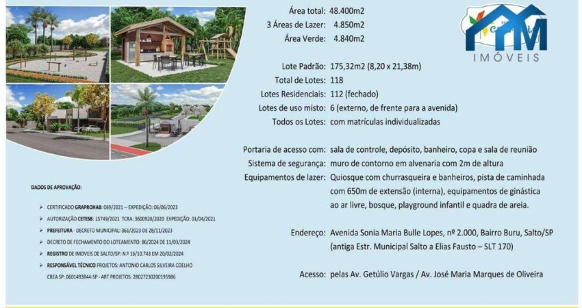 Terreno à venda, RESIDENCIAL CATA-VENTO, 175 m² por R$ 200.000 - Boa Vista - Salto/SP