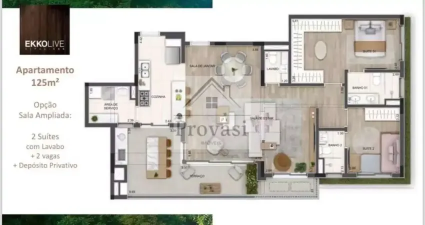 Ekko Live Alpha One - Venda-Ekko Live Alpha One- 128 m²-2 suites-R$ R$ 1.290.000,00