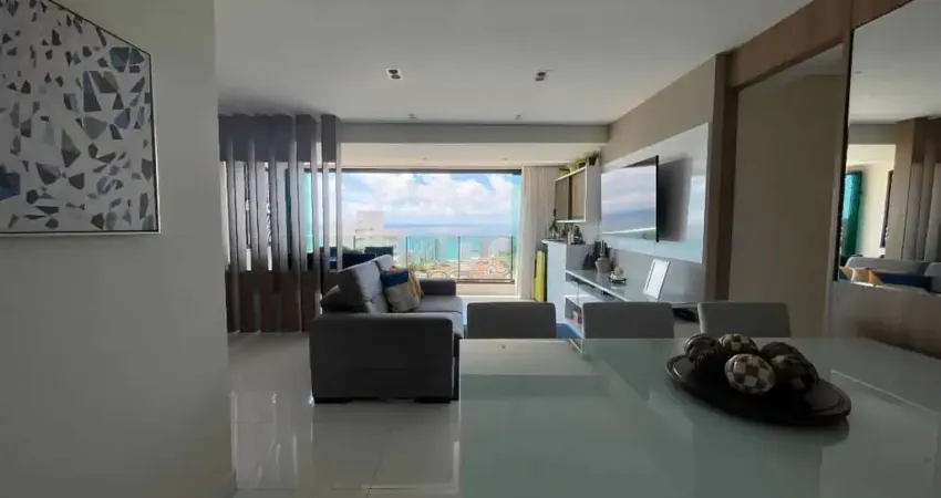 Apartamento semi mobiliado - com 103m² em petrópolis - andar alto, vista mar