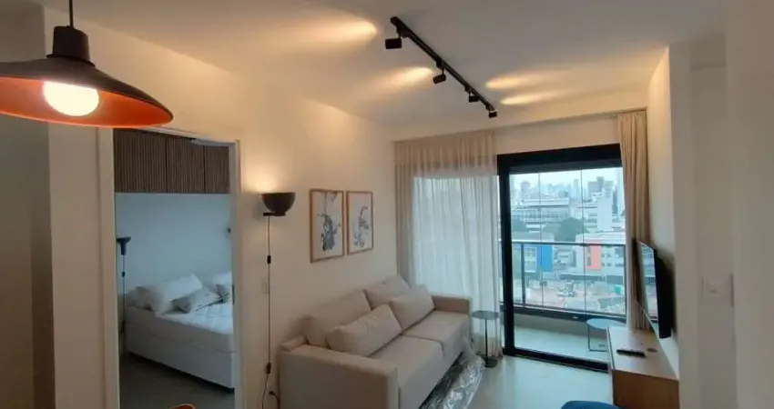 Apartamento em pinheiros locação 1 quarto, 1 vaga, 40m, mobiliado
