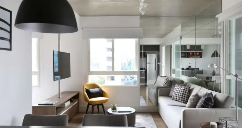 Studio brooklin locação com 1 quarto, 1 vaga, 61m² mobiliado