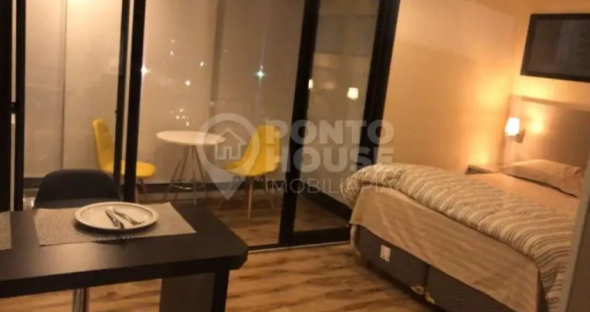 Studio para locação no bairro campo belo, 1 suíte, 1 vaga, mobiliado