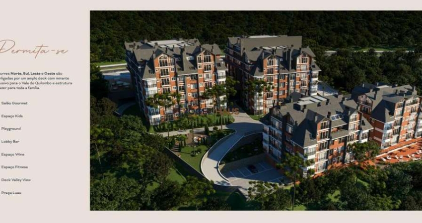 Apartamentos de 1 e 2 dormitórios e coberturas duplex, em localização privilegiada na charmosa Vila Suíça, em Gramado/RS.