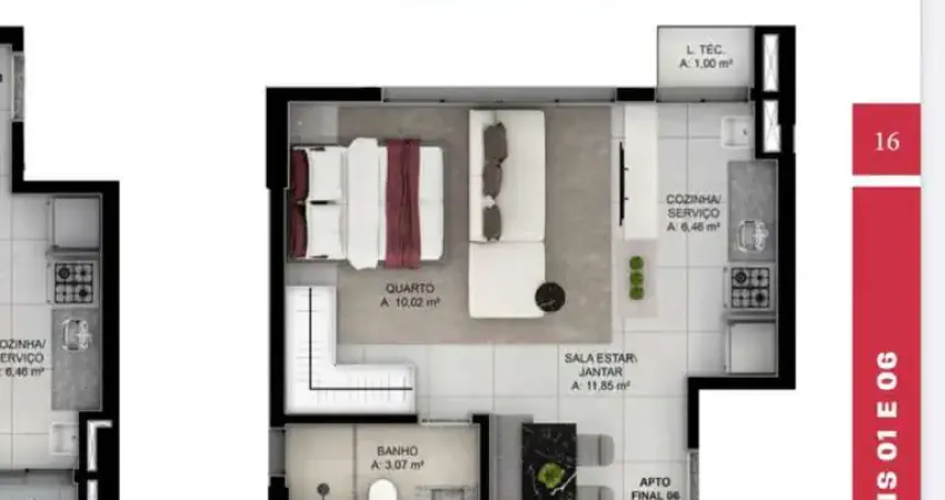 Ágio  LIV URBAN MARISTA Apartamento com 1 Quarto(s) e 1 banheiro(s) à Venda, 38.11 por R$ 481.980 no setor Setor Marista VN18410