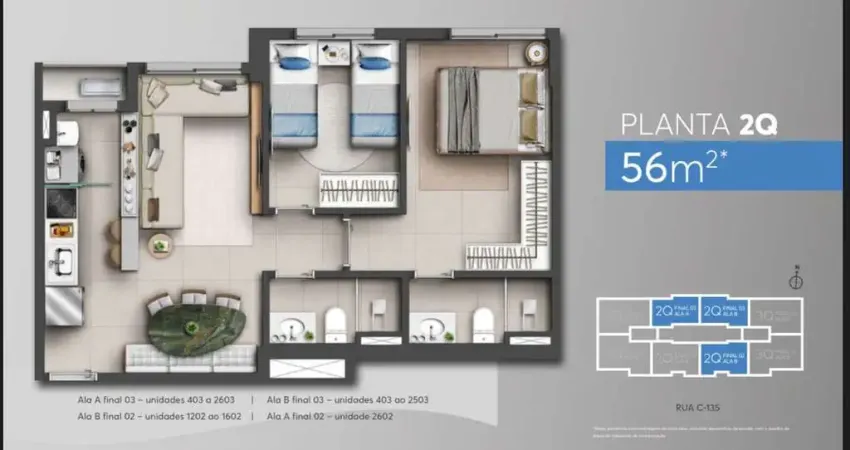 Ágio Level Home Resort Apartamento com 2 Quarto(s) e 2 banheiro(s) à Venda, 56 por R$ 495.000 no setor Jardim América AD23383