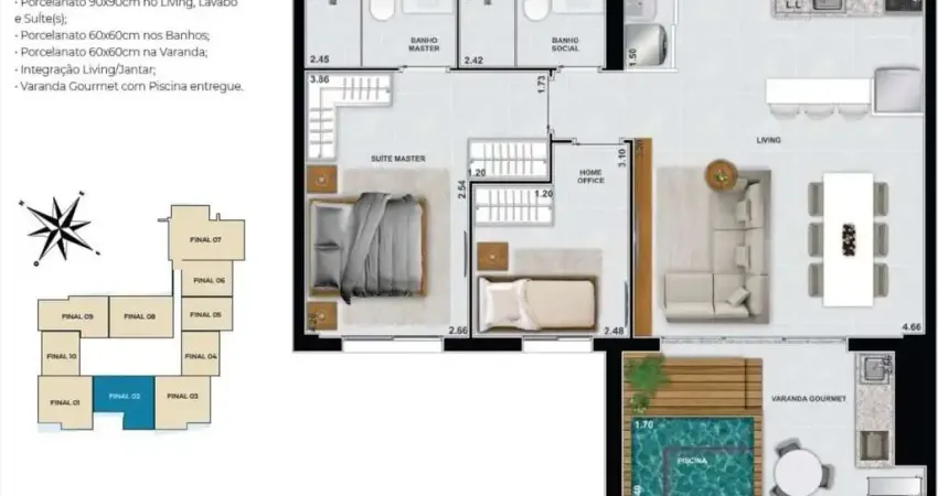 Apartamento 2 quartos - Setor Marista Apartamento com 2 Quarto(s) e 2 banheiro(s) à Venda, 77.46 por R$ 915.000 no setor Setor Marista IN28466
