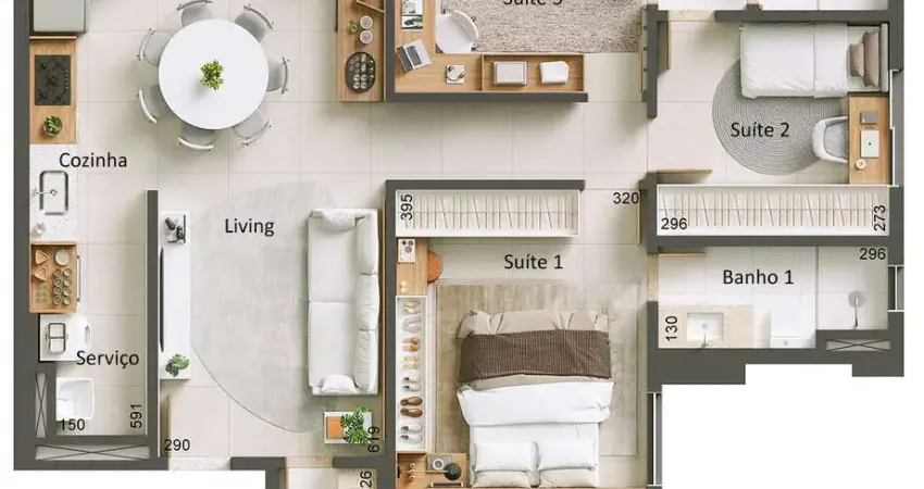 Ágio VENDO AGIO SOFT CONNECT 15 - 3 quartos de 82m² Apartamento com 3 Quarto(s) e 2 banheiro(s) à Venda, 82.75 por R$ 699.000 no setor Parque Amazônia FL31486