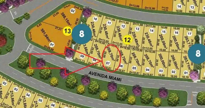 Ágio agio/lote no jardins miami  lote à venda, 208.7 por r$ 280.881,65 no setor goiânia park sul sl34772