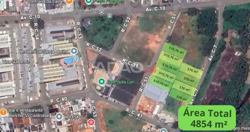 Lote residencial à venda no Setor Sudoeste – 576 m² – Avenida C-7 - Próximo a Faculdade Cambury Lote à Venda, 576.30 por R$ 478329.00 no setor Setor Sudoeste TR35756