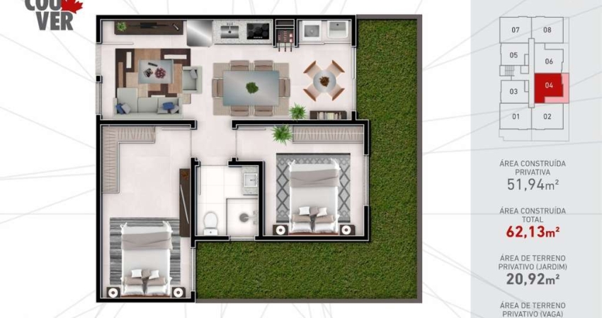 Apartamento com 2 quartos à venda no Araponguinhas, Timbó 
