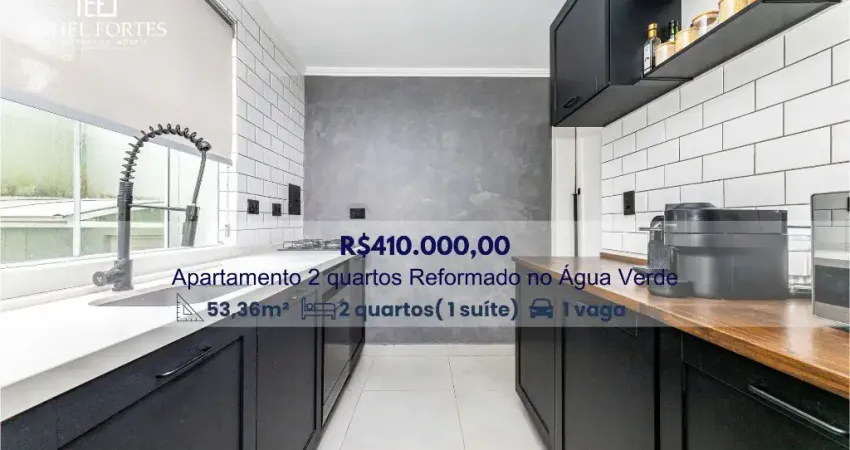 Apartamento Térreo à Venda no Água Verde | 2 Quartos (1 Suíte), Reformado, 1 Vaga – Curitiba