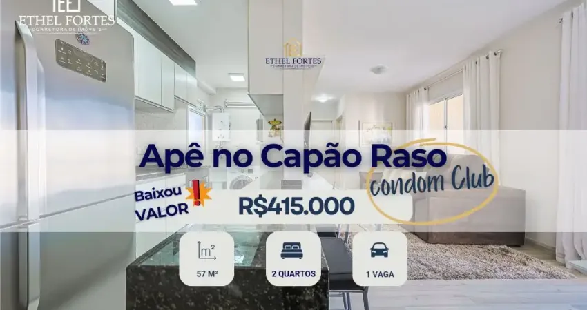 Apartamento 2 quartos em condomínio club | capão raso/pinheirinho