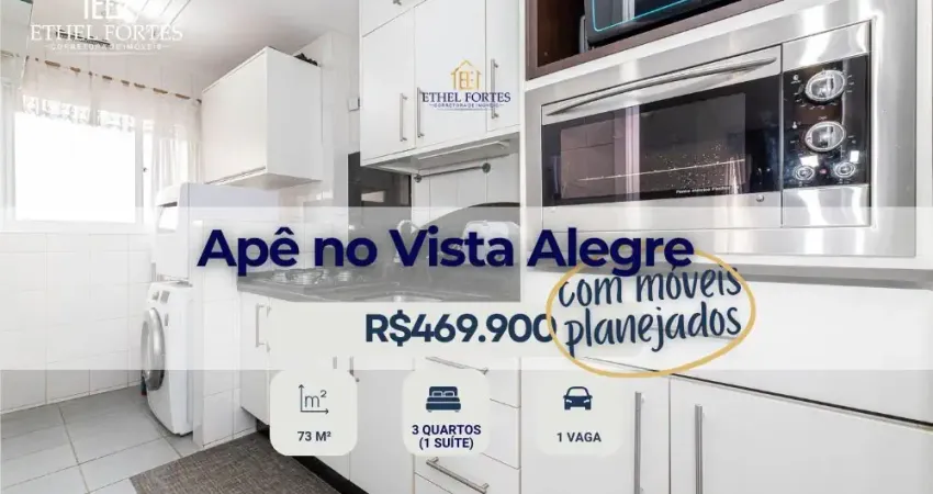 Apartamento aconchegante no vista alegre - 3 quartos (1 suíte), 73m²