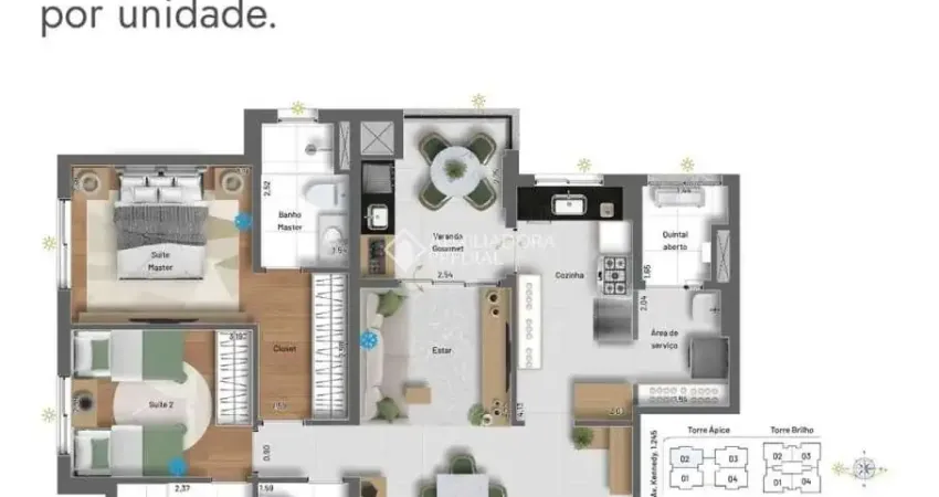 Apartamento para Venda em São Bernardo do Campo, Jardim Do Mar, 2 dormitórios, 2 suítes, 3 banheiros, 2 vagas