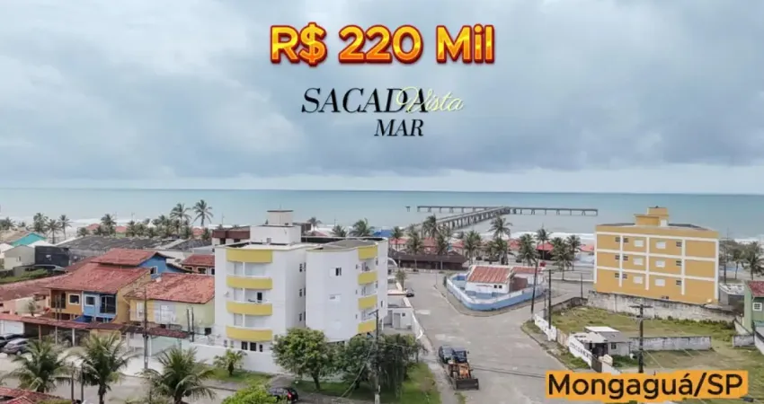 Oportunidade vista para o mar na plataforma em mongaguá, por apenas 220mil