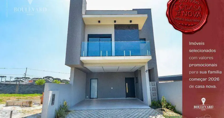 Casa no residencial life garden com 3 dormitórios à venda, 169 m² por r$ 1.099.000 - costeira - são josé dos pinhais/pr