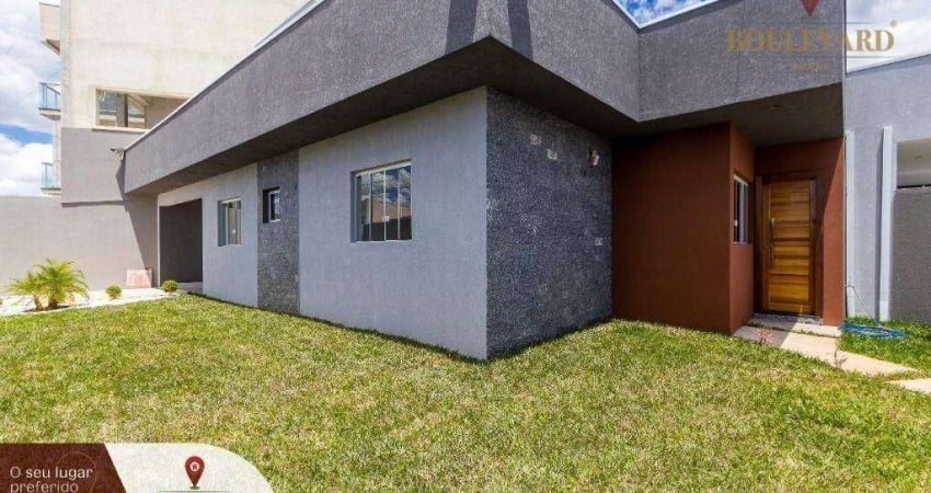 Casa térrea de esquina com quintal e 2 dormitórios à venda, 75 m² por R$ 495.000 - Jardim Cláudia - Pinhais/PR