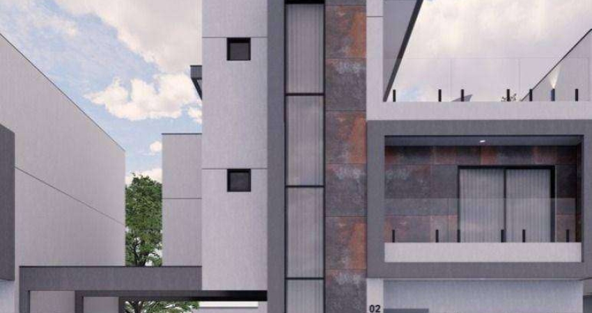 Sobrado novo em condomínio fechado com 3 dormitórios à venda, 129 m² por R$ 898.000 - Capão Raso - Curitiba/PR