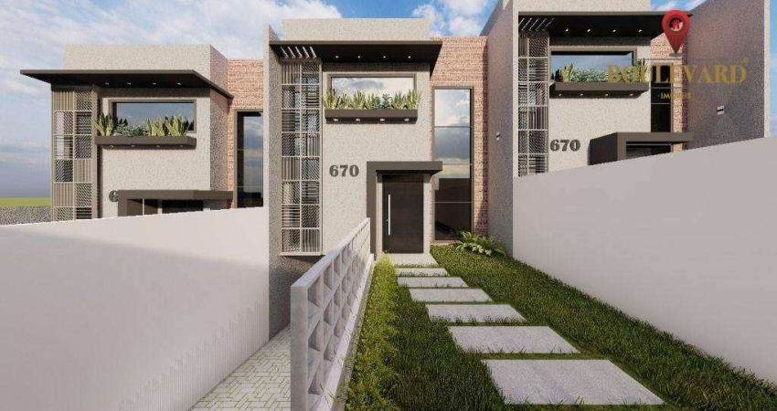 Sobrado novo com 3 dormitórios à venda, 164 m² por R$ 690.000 - Pinheirinho - Curitiba/PR