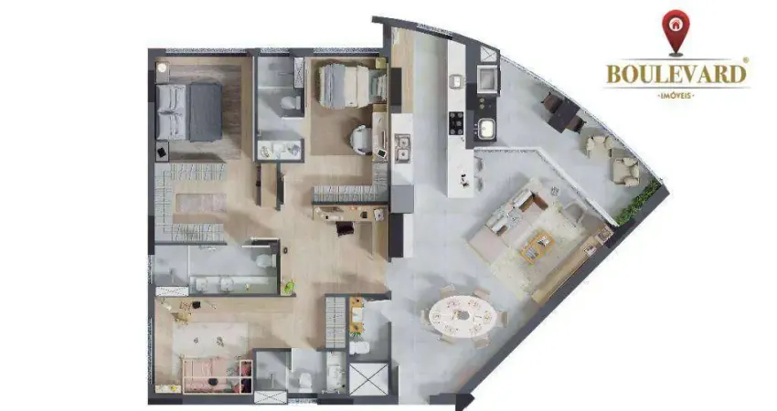 Apartamento no gran solare residenziale com 2 dormitórios à venda, 147 m² por r$ 2.038.399 - cristo rei - curitiba/pr