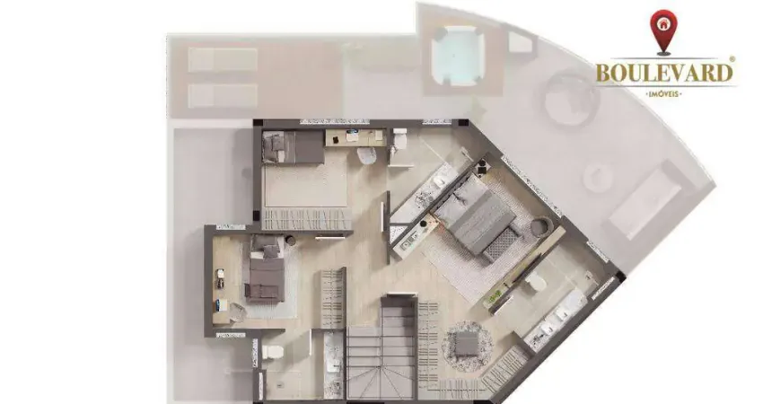 Cobertura no gran solare residencial com 3 dormitórios à venda, 155 m² por r$ 3.354.525 - cristo rei - curitiba/pr