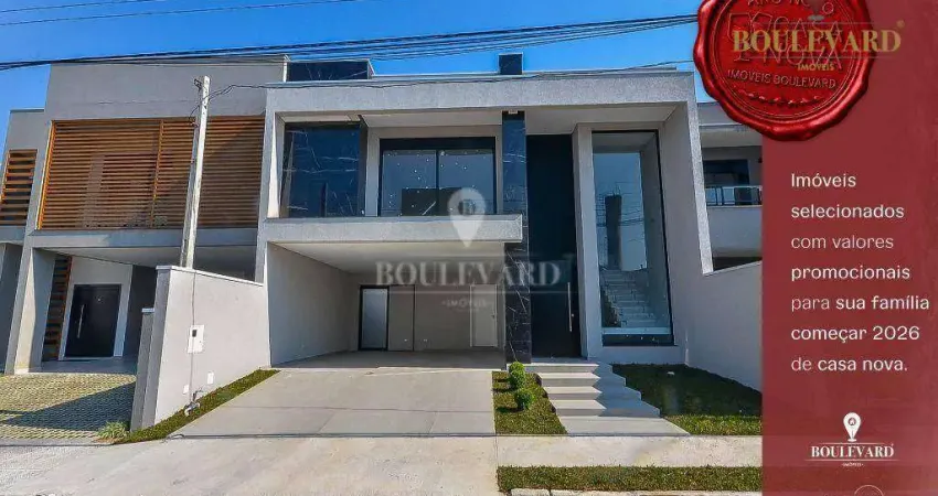 Casa nova no residencial tenerife, com 4 suítes à venda, 270 m² por r$ 2.074.000 - afonso pena - são josé dos pinhais/pr