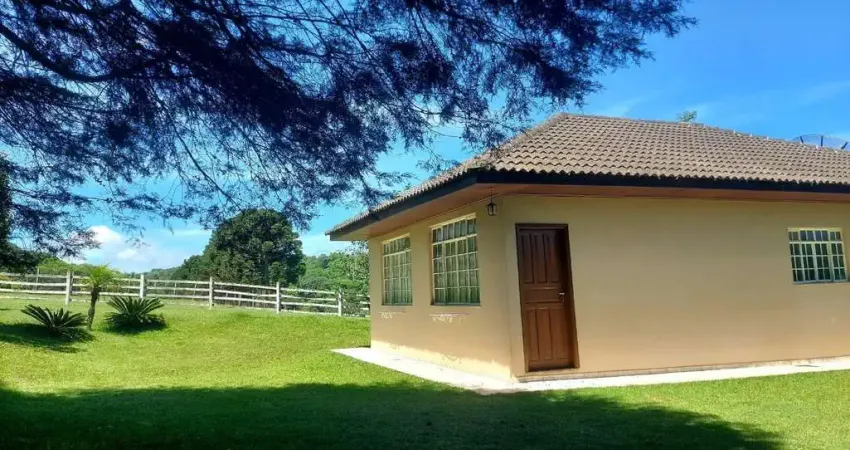 Campo largo, jardim florestal, chácara 22.088m², casa com varanda, lago, cercada, próximo do asfalt