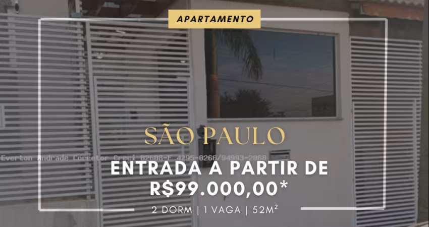 APARTAMENTO À VENDA EM SÃO PAULO ENTRADA DE 99.000,00 - JD. DAS OLIVEIRAS ZONA LESTE