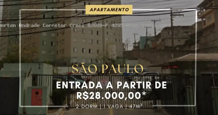 APARTAMENTO À VENDA EM SÃO PAULO- ENTRADA DE 28.000,00 - GUAIANAZES
