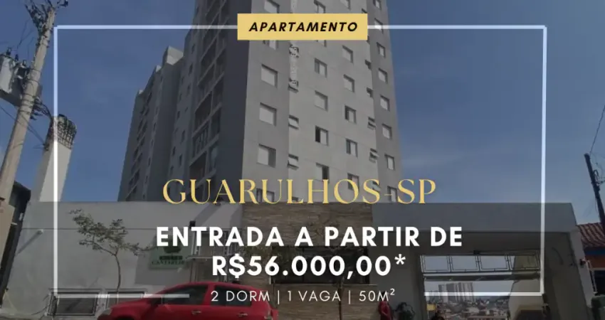APARTAMENTO À VENDA EM VILA BREMEN PRÓXIMO AO SHOPPING PÁTIO GUARULHOS - 56.000,00 DE ENTRADA