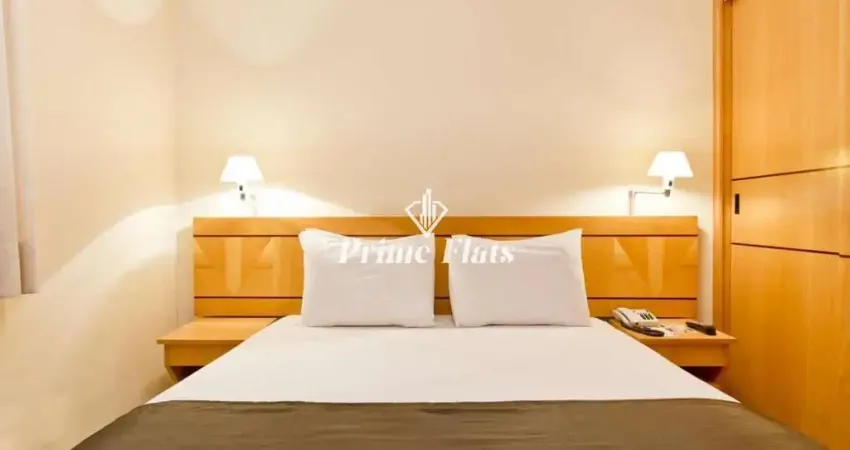 Flat disponível para venda no Hotel Hampton Park no Jardim Paulista, com 31m², 1 dormitório e 1 vaga