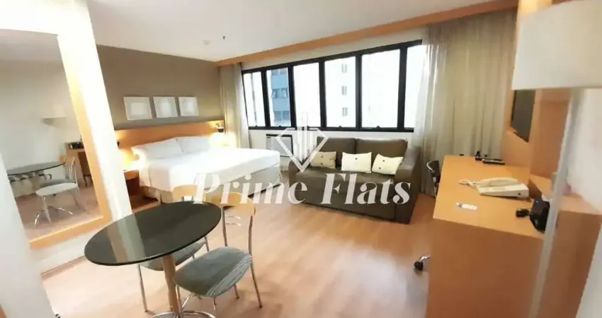 Flat disponível para locação no transamérica executive jardins, com 28m², 1 dormitório e 1 vaga