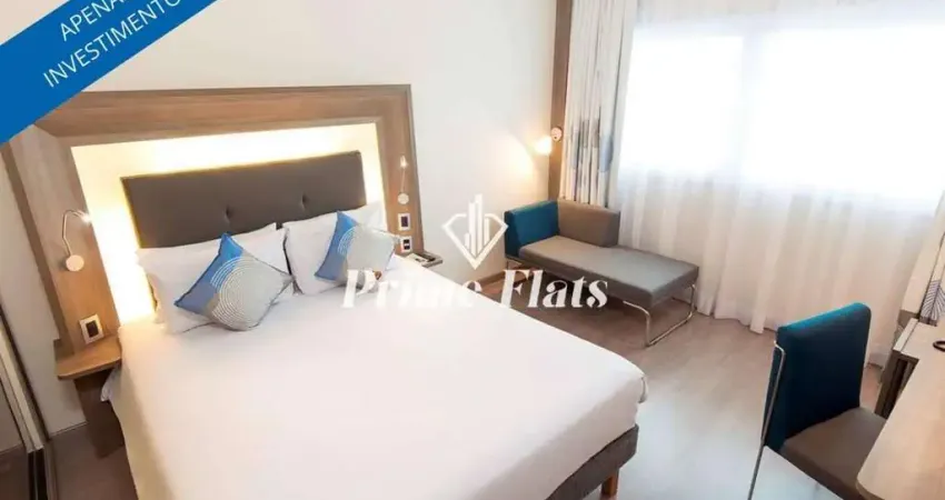 Flat disponível para venda no novotel santos gonzaga, com 27m², 1 dormitório e 1 vaga