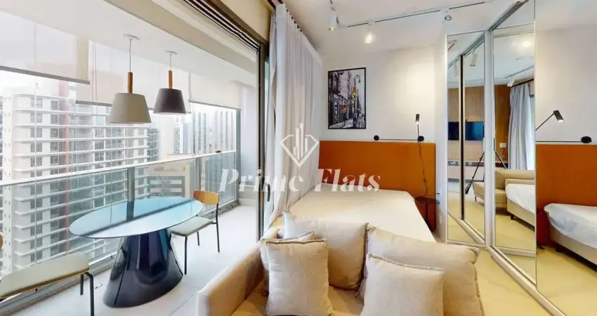 Flat disponível para locação no vhouse faria lima, com 46m², 1 dormitório e 1 vaga