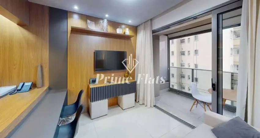 Flat disponível para locação no vhouse faria lima, com 46m², 1 dormitório e 1 vaga