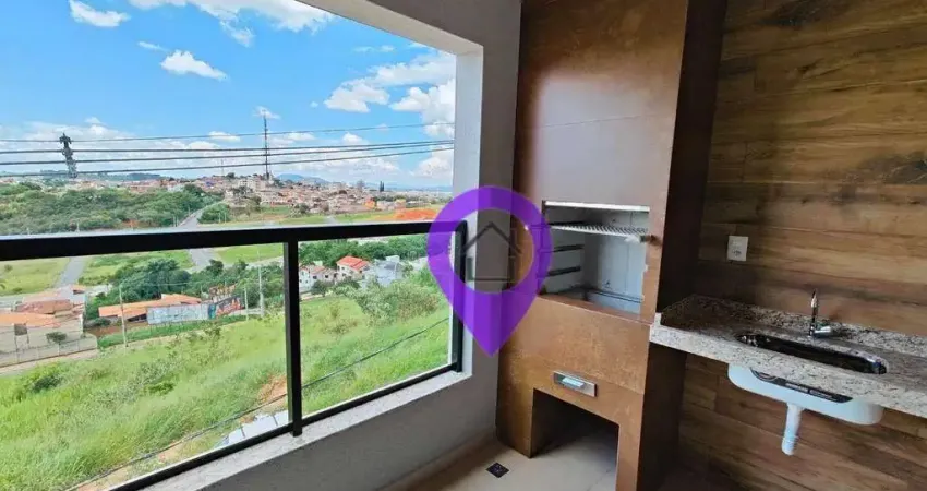 Apartamento à venda no Residencial Nhá Chica, Pouso Alegre/MG. 65m², 2 dormitórios (1 suíte), 1 vaga, varanda gourmet com churrasqueira