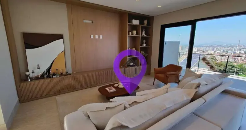 Casa de 273m² em terreno de 300m² nas Colinas de Santa Bárbara, Pouso Alegre. 4 suítes, vista panorâmica, 4 vagas e varanda gourmet