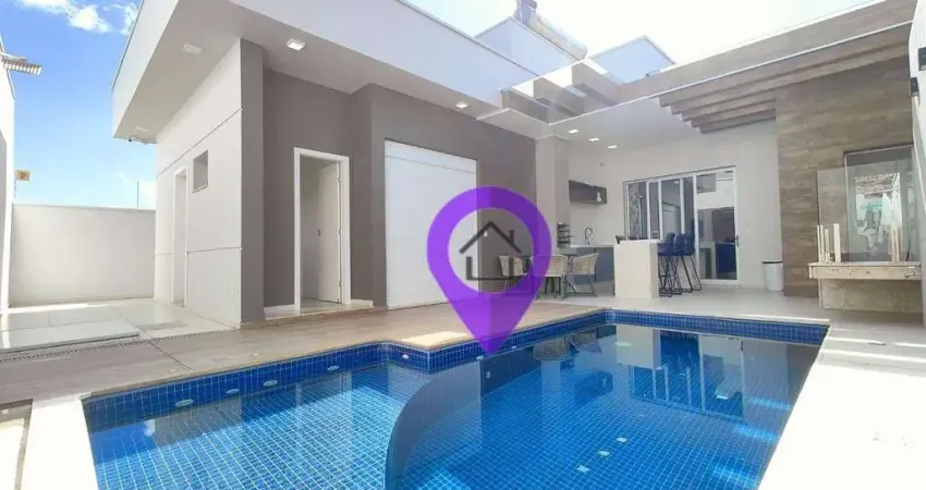 Casa de 170m² à venda no Pousada dos Campos III, Pouso Alegre. 3 dormitórios, suíte máster. Piscina privativa e área gourmet.