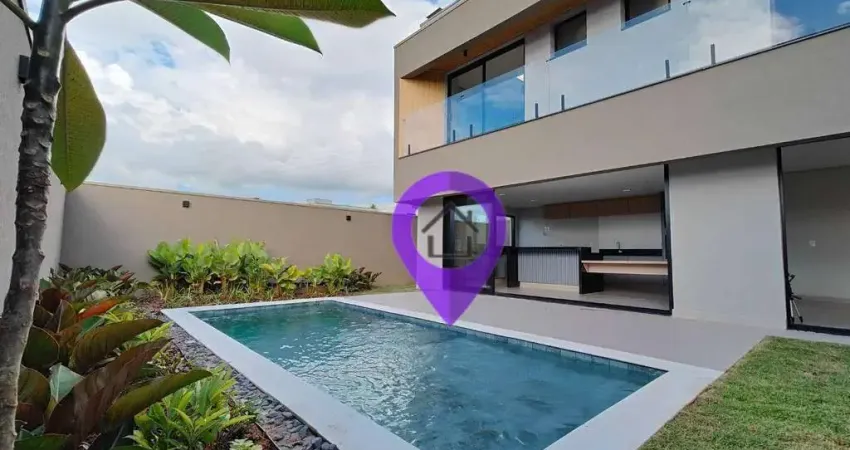 Casa com 3 suítes no Condomínio Las Palmas, 200m² construídos em Pouso Alegre. Destaques: piscina privativa, varanda gourmet e infraestrutura completa