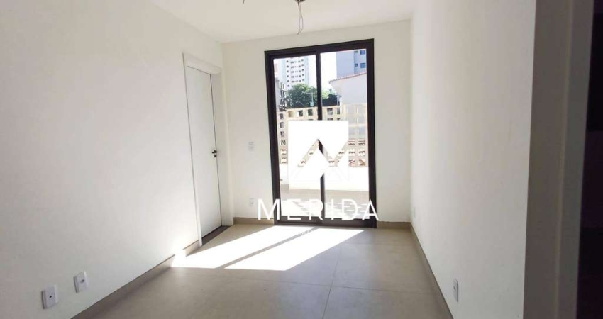 Apartamento com 1 dormitório para alugar, 40 m² por R$ 2.461,17/mês - Campestre - Santo André/SP