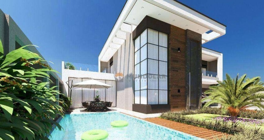 Sobrado de alto padrão de esquina com piscina,  3 dormitórios à venda, 210 m² por R$ 2.100.000 - Iguaçu - Araucária/PR