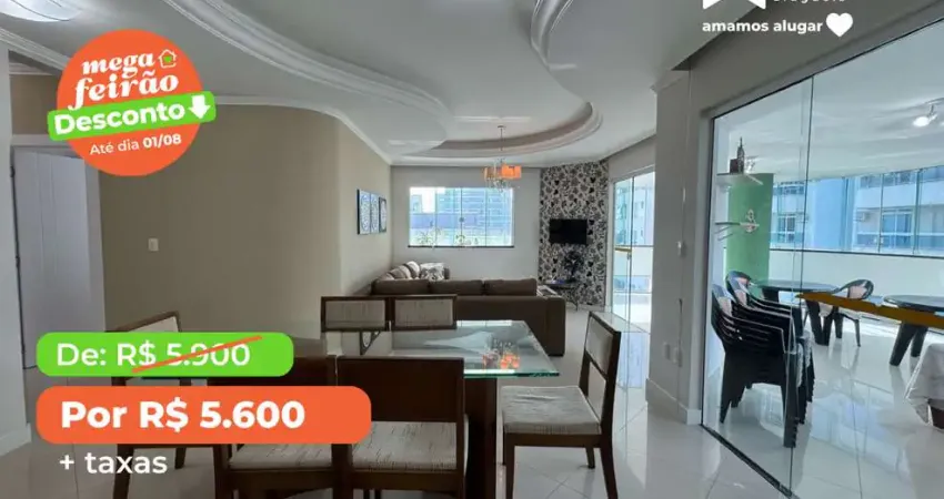 Aluguel Anual: Apartamento 3 quartos, sendo 1 suíte, sacada com churrasqueira, 165m² – Meia Praia, Itapema