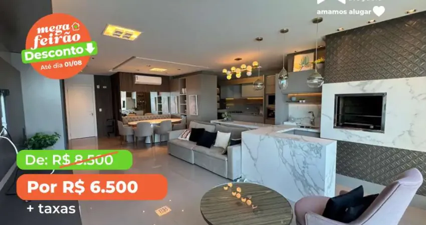 Aluguel Anual: Apartamento 2 quartos, sendo 2 suítes, sacada com churrasqueira e varanda gourmet , 110m² – Centro, Itapema