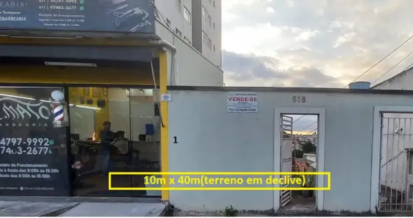 Ótimo terreno com 2 casa e 1 loja alugados - 10x40