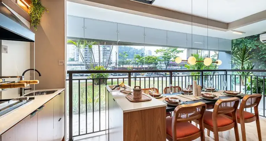 Apartamento  com 3dorms (1 suíte) e 2 varandas na Vila Andrade