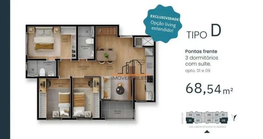 Apartamento com 3 quartos à venda na Rua Carlos Drumond de Andrade, 120, Centro, Canoas