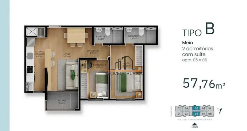 Apartamento com 2 quartos à venda na Rua Carlos Drumond de Andrade, 120, Centro, Canoas